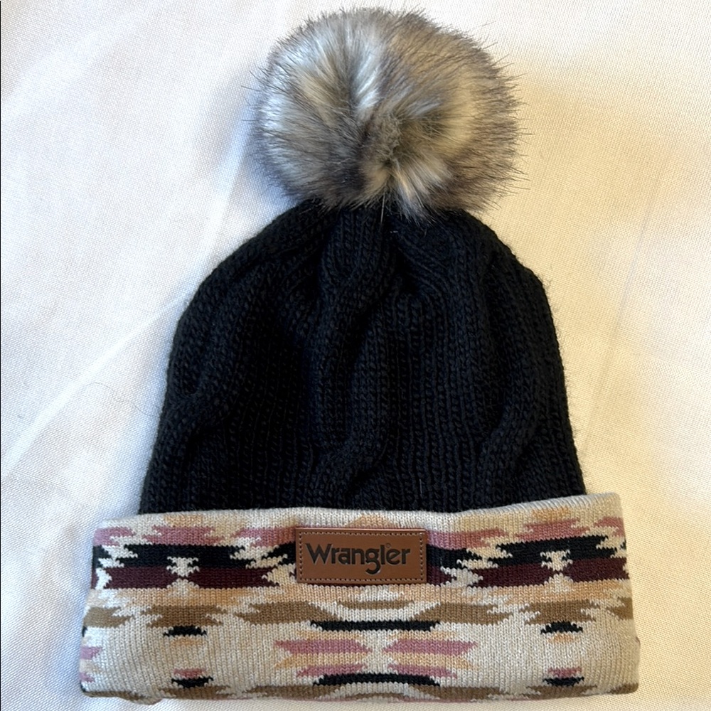 Wrangler Black and Tan Southwestern Knit Hat